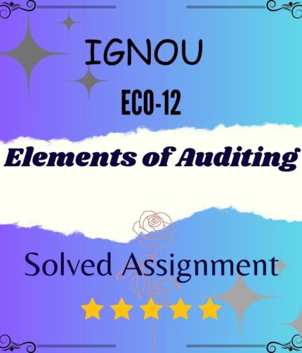 ECO 12 Solved Assignment Elements of Auditing