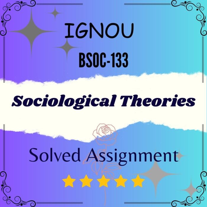 BSOC 133 Solved Assignment - Sociological Theories