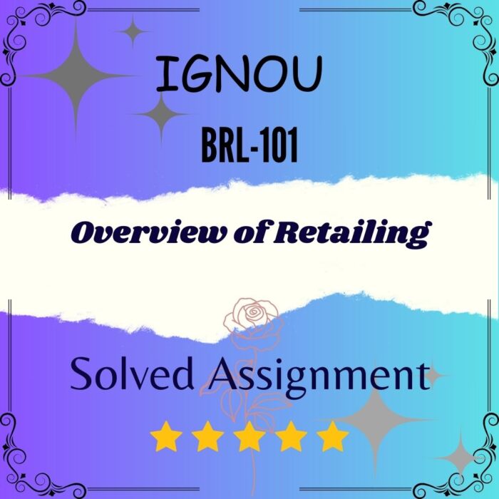 BRL 101 Solved Assignment - Overview of Retailing
