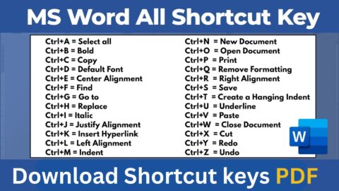MS Word Shortcut Keys