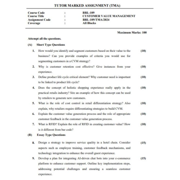 BRL 109 Assignment Question Paper 2024