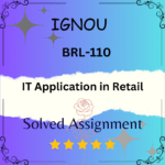 BRL 110 Solved Assignment - IT APPLICATION IN RETAIL