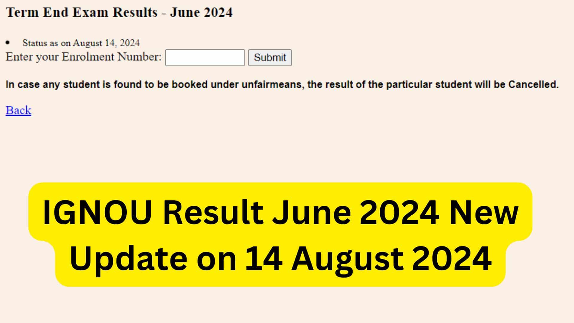 IGNOU Result June 2024 Direct Link