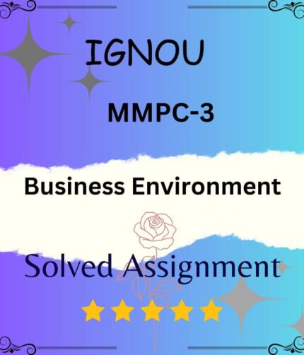 MMPC 3 Solved Assignment - Business Environment