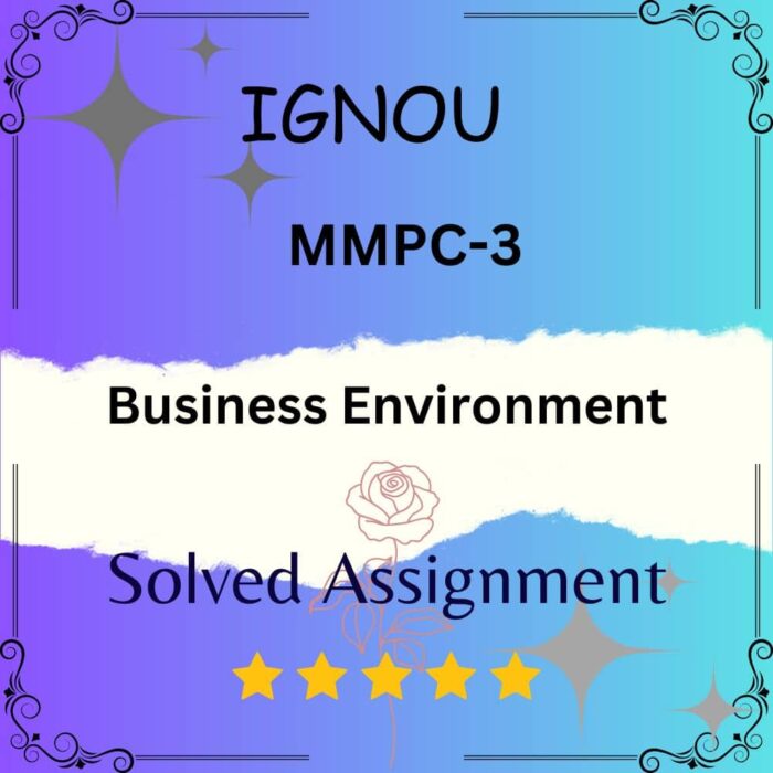 MMPC 3 Solved Assignment - Business Environment