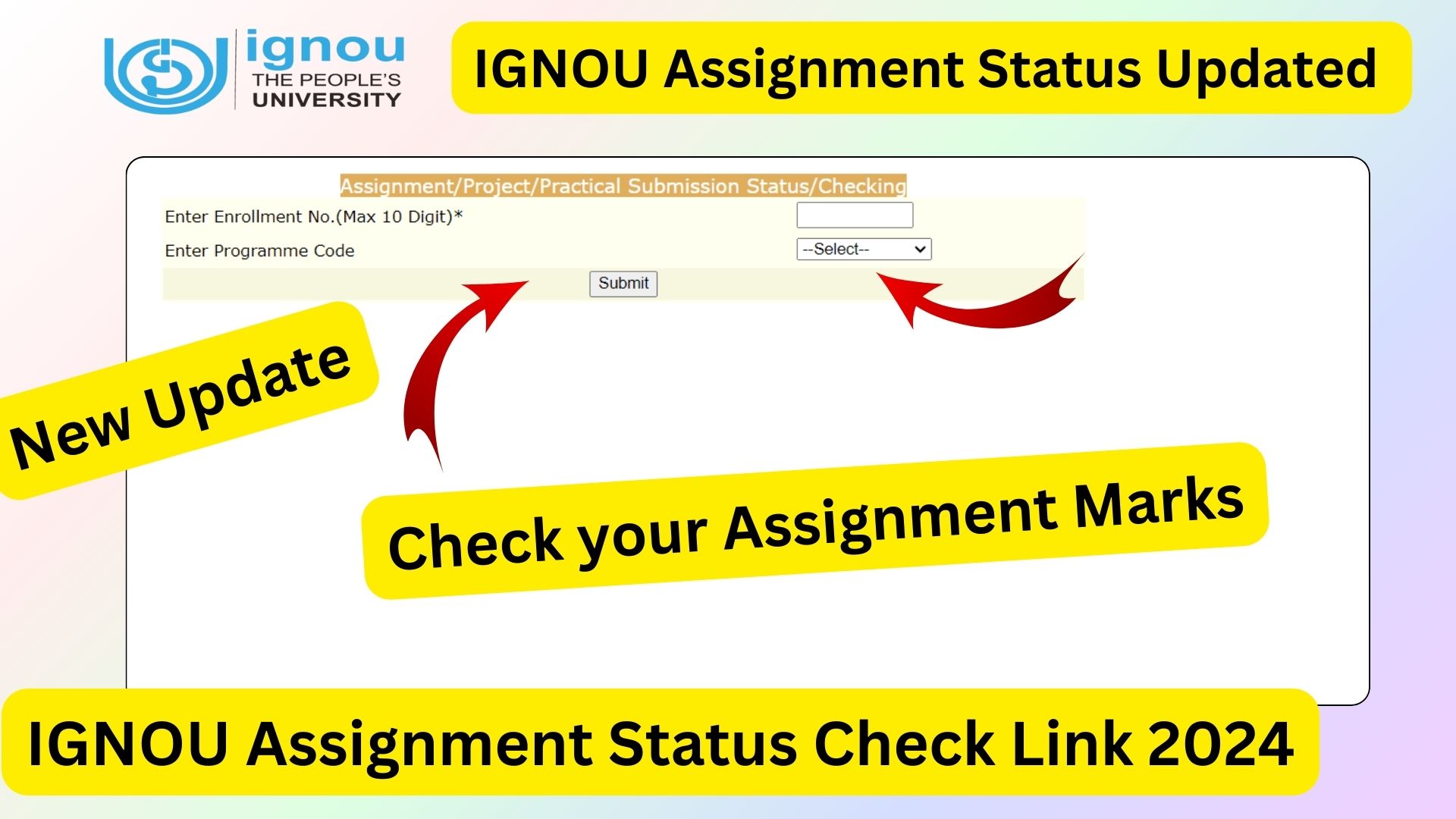 Ignou assignment status check link 2024 a complete guide