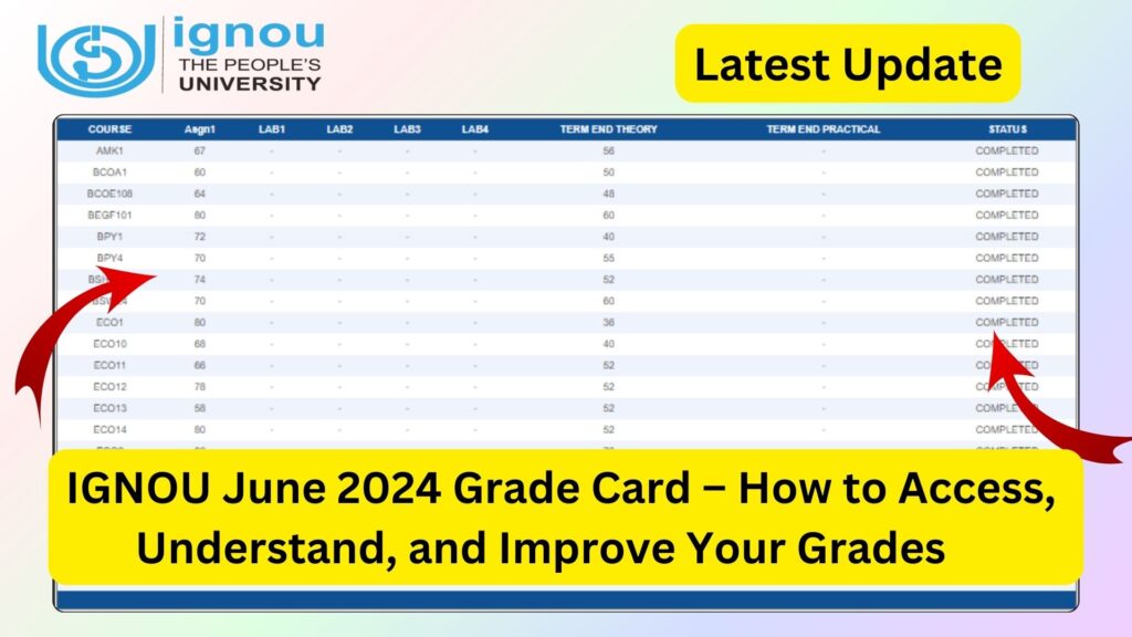IGNOU Grade Card June 2024: Steps, Grades Explained, and More