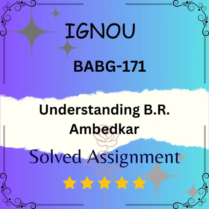 BABG 171 Solved Assignment - Understanding B.R. Ambedkar