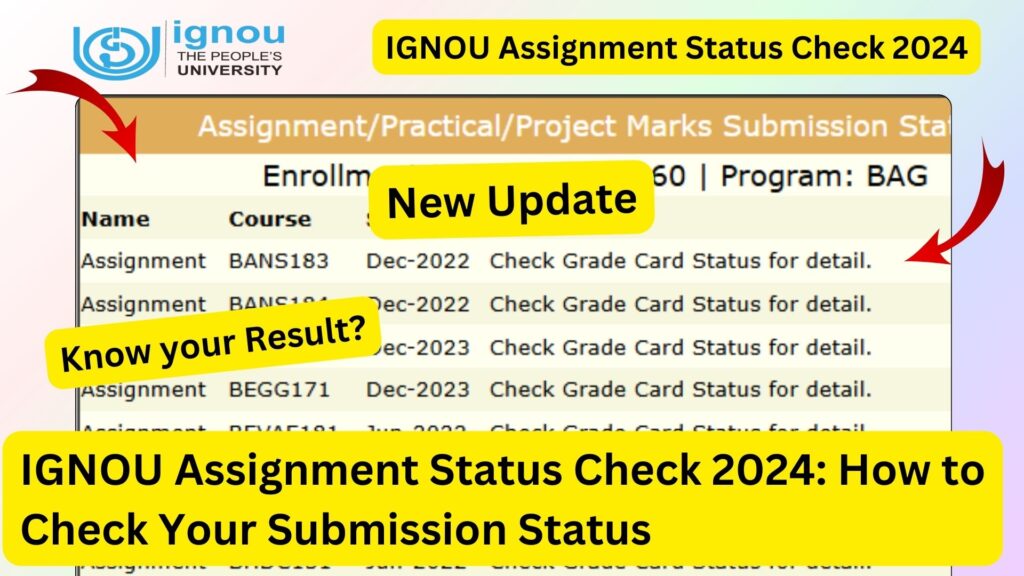 IGNOU Assignment Status Check 2024: How to Check Your Submission Status