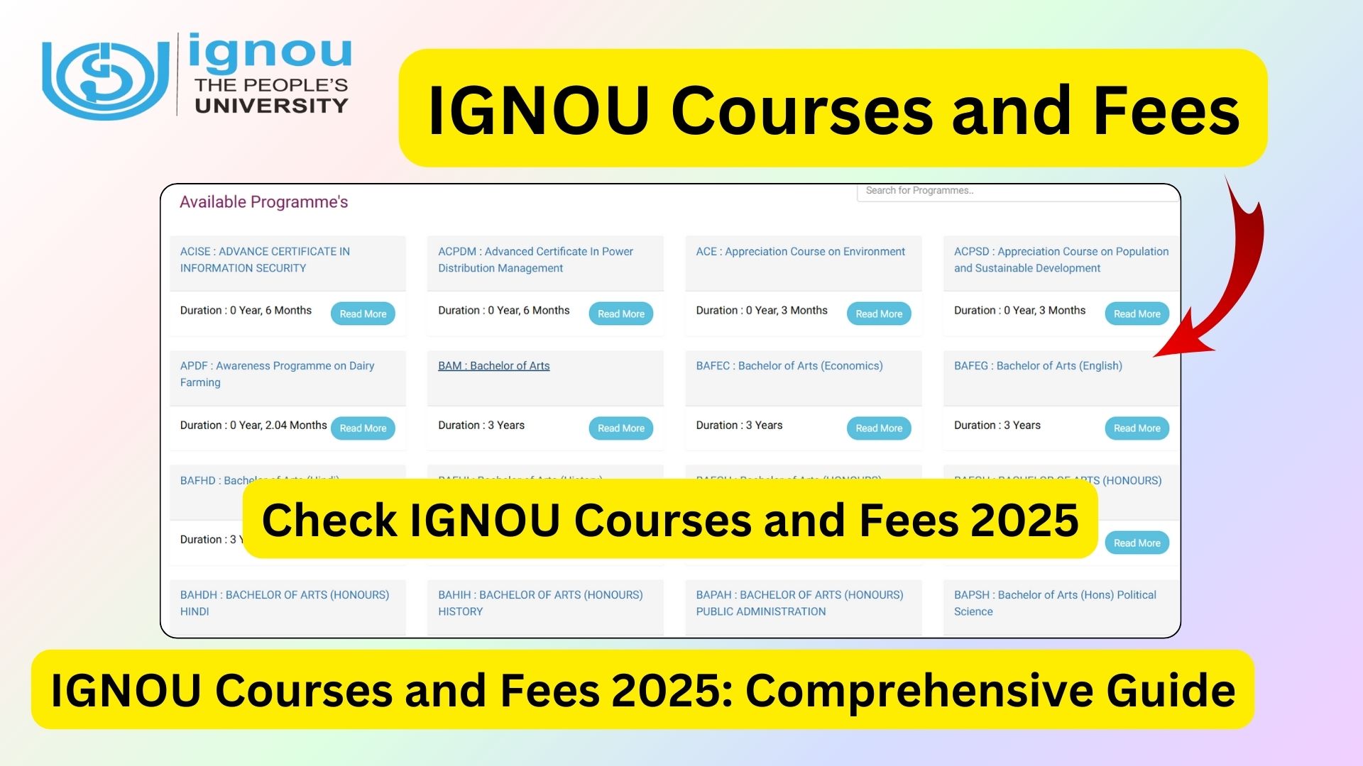 IGNOU Courses and Fees 2025: Comprehensive Guide IGNOU Courses and Fees 2025: Comprehensive Guide
