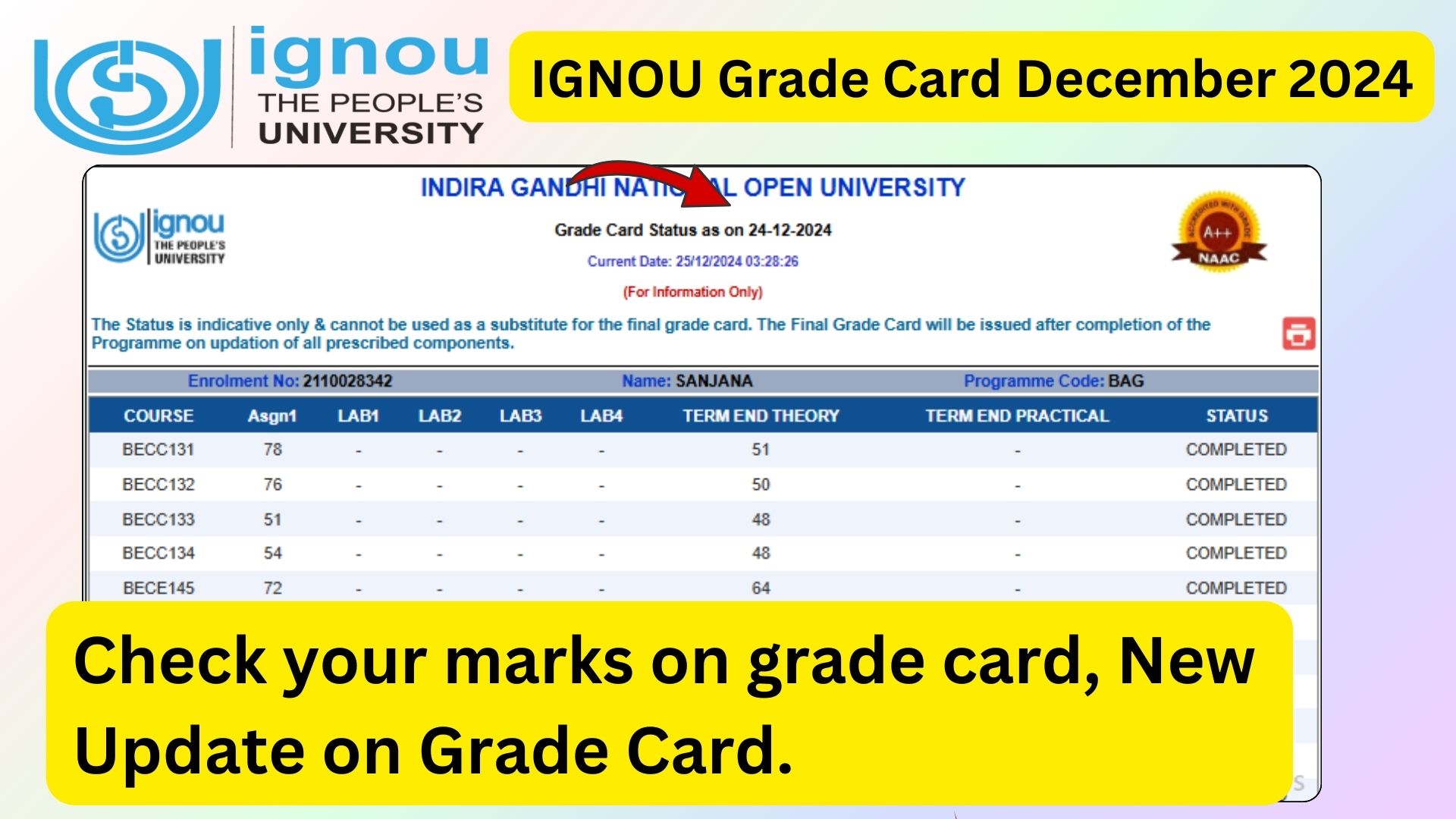 Ignou result december 2024 date check your tee results online