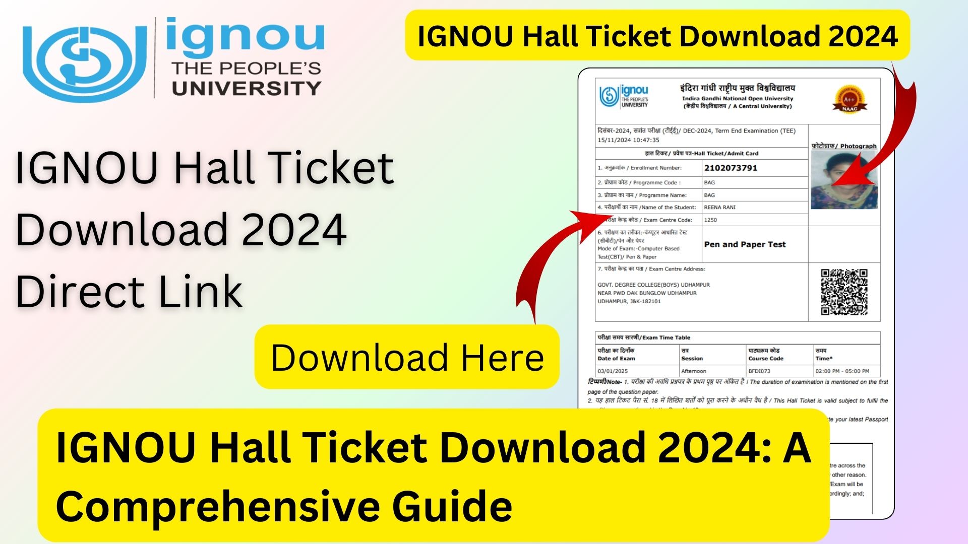 Ignou hall ticket download 2024 a comprehensive guide