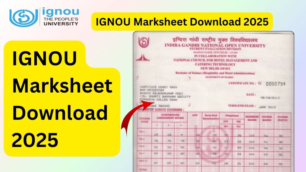 IGNOU Marksheet Download 2025: A Complete Guide