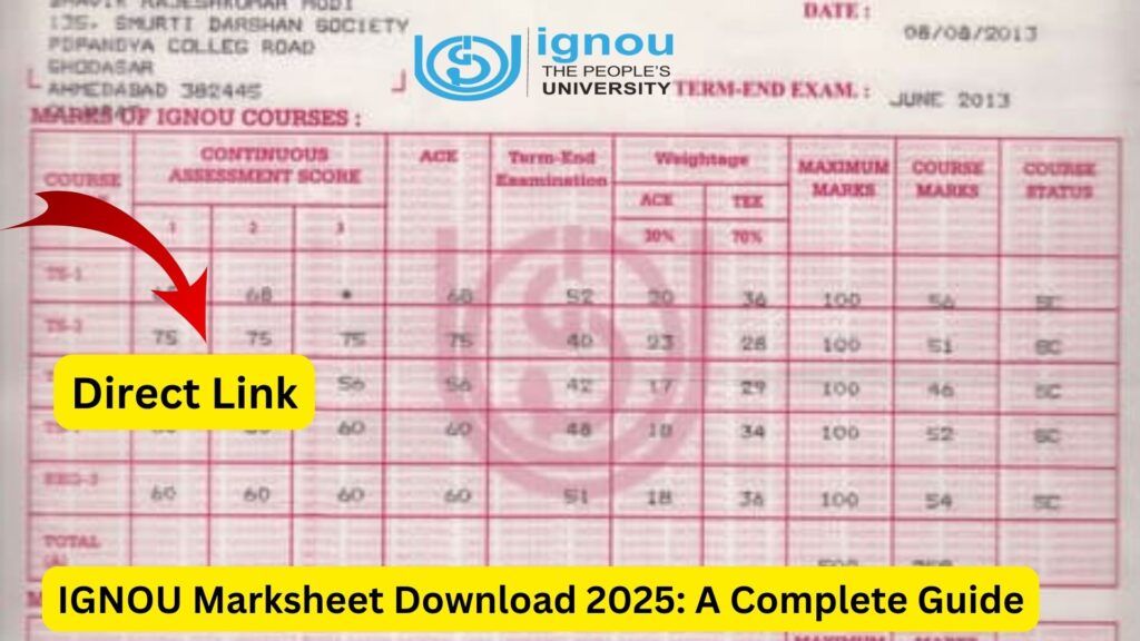 IGNOU Marksheet Download 2025: A Complete Guide