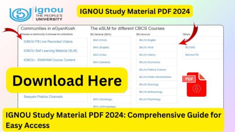 IGNOU Study Material PDF 2024: Comprehensive Guide for Easy Access