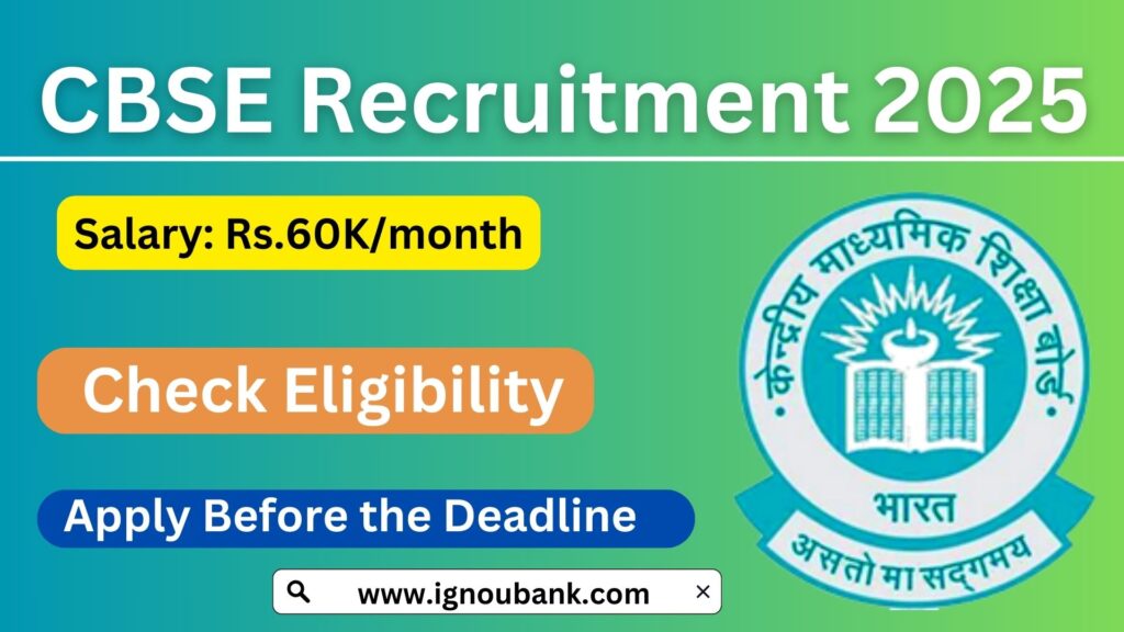 CBSE Recruitment 2025 Apply Online for CBSE Junior Assistant & Superintendent
