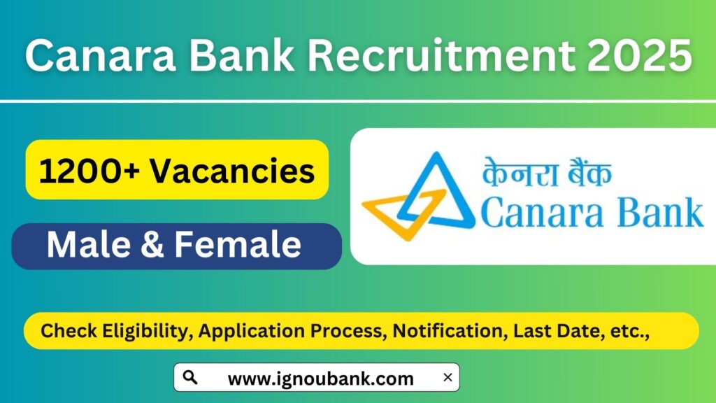 Canara Bank Recruitment 2025: Apply Now for Specialist Officer Posts
