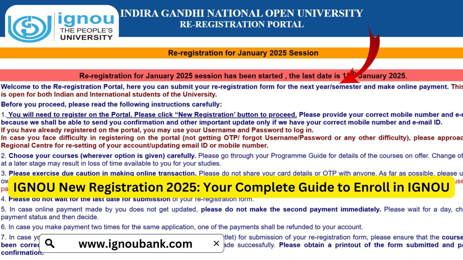 Ignou new registration