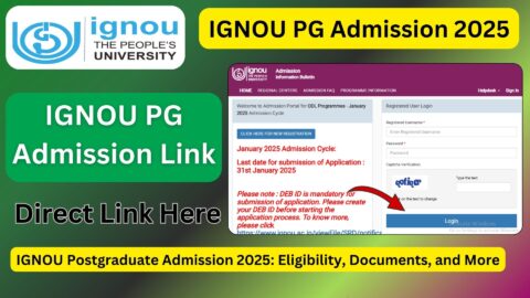 IGNOU PG Admission 2025 Apply Now Before the deadline!