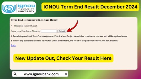 IGNOU Term End Result December 2024: Check Your Scores Online Now