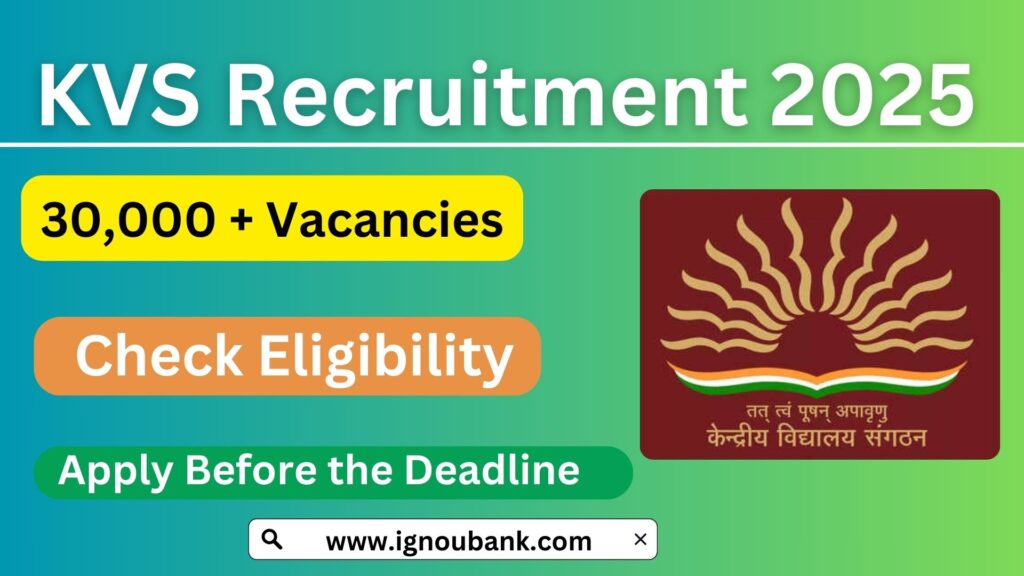 KVS Recruitment 2025: Over 30,000 Vacancies Announced – Apply Now