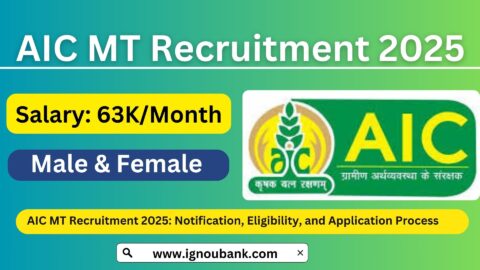 AIC MT Recruitment 2025: Agriculture Insurance Company of India Limited (AIC) has released the much-anticipated AIC Management Trainee (MT) Recruitment 2025 notification. This recruitment drive aims to attract talented candidates to fill Management Trainee positions in AIC, a leading institution in the field of agricultural insurance.