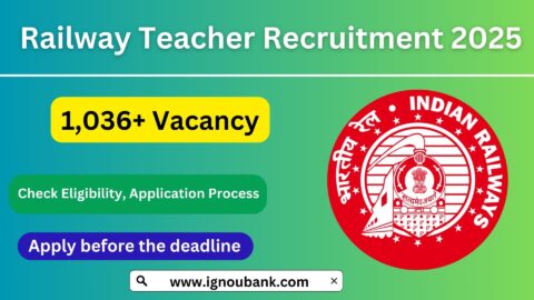 Railway Teacher Recruitment 2025: Apply Online for 1036 Vacancies