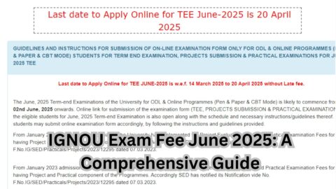 IGNOU Exam Fee June 2025: A Comprehensive Guide