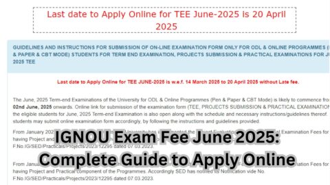 IGNOU Exam Fee June 2025: Complete Guide to Apply Online
