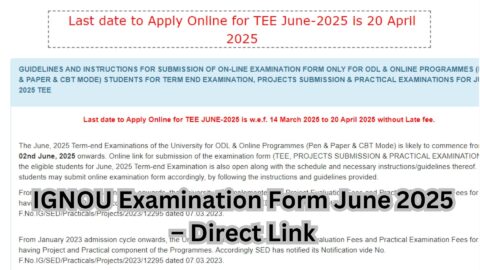 IGNOU Examination Form June 2025 – Complete Guide