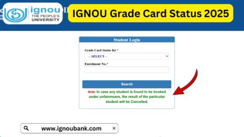 IGNOU Grade Card Status 2025 – Check Your Grade Card Online