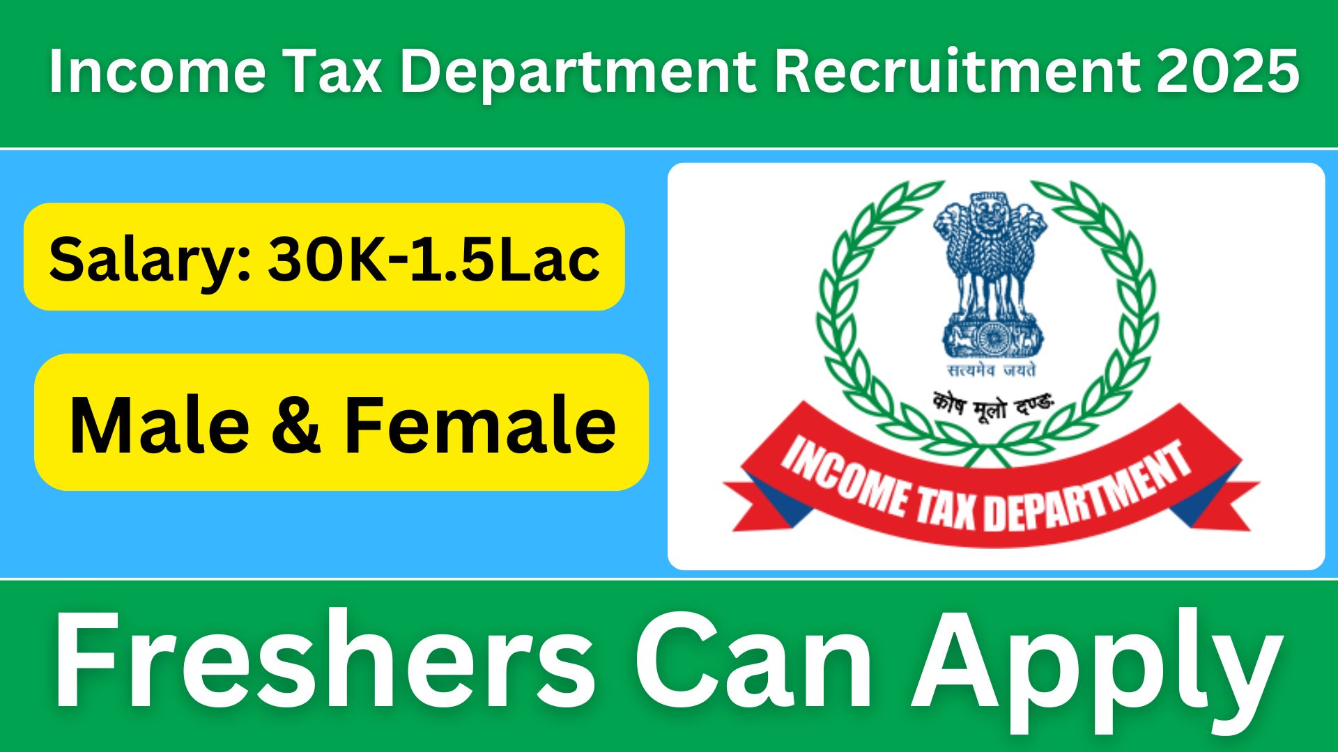Income Tax Department Recruitment 2025 Apply Online Eligibility And 