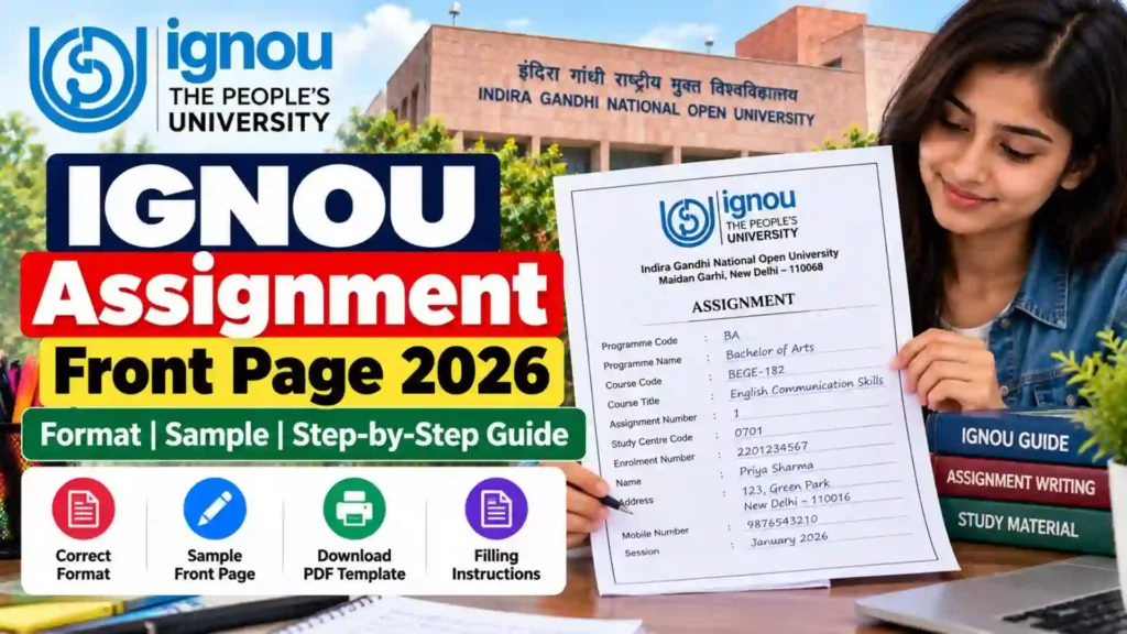 IGNOU Assignment Front Page 2026: Download PDF Format & Sample Cover Page
