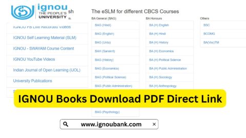 IGNOU Books Download 2025 – Free PDF eBooks for All Courses at egyankosh.ac.in