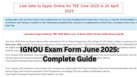 IGNOU Exam Form June 2025: Complete Guide