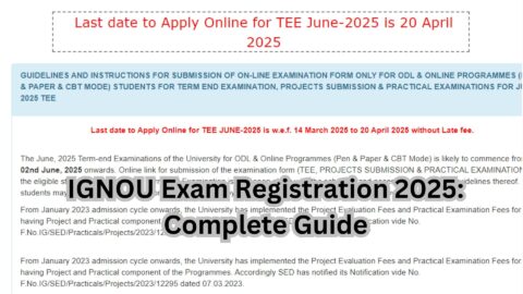 IGNOU Exam Registration 2025: Complete Guide