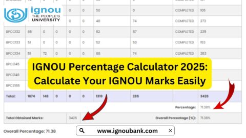 IGNOU Percentage Calculator 2025: Calculate Your IGNOU Marks Easily