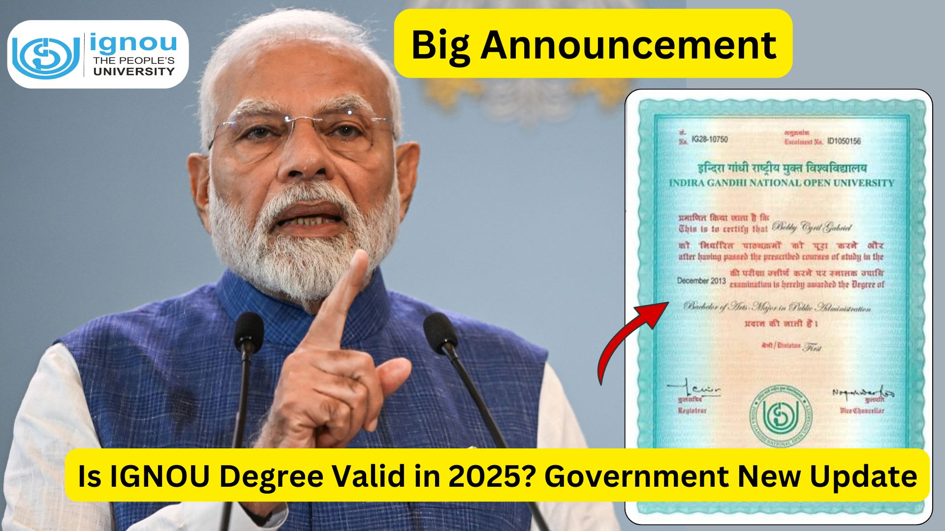 Ignou degree delivery portal 2025 check your degree status online