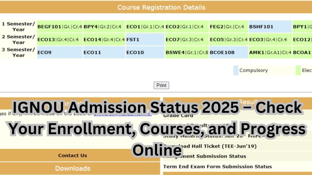 IGNOU Admission Status 2025 – Check Your Enrollment, Courses, and Progress Online