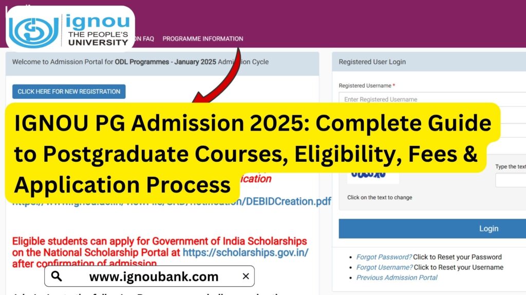 IGNOU PG Admission 2025: Complete Guide to Postgraduate Courses, Eligibility, Fees & Application Process