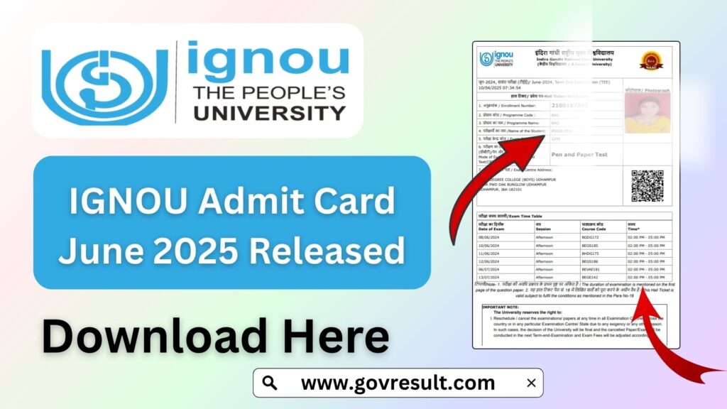 IGNOU Admit Card June 2025 Release Date: All You Need to Know