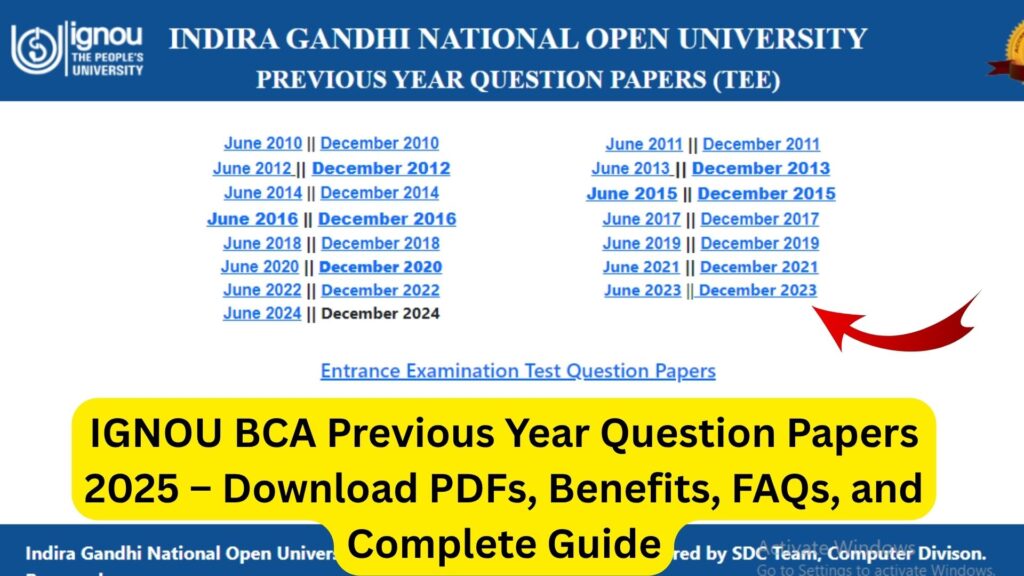 IGNOU BCA Previous Year Question Papers 2025 – Download PDFs, Benefits, FAQs, and Complete Guide