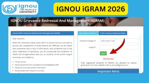 IGNOU iGRAM 2026: How to Register Complaint Online (Step-by-Step Guide)