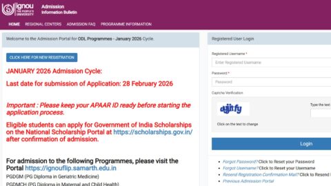 IGNOU Admission January 2026: Complete Guide to Online Registration, Eligibility, Fees, Last Date, and Application Process