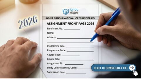 IGNOU Assignment Front Page 2026: Complete Guide for Students