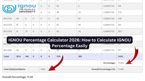 IGNOU Percentage Calculator 2026: How to Calculate IGNOU Percentage Easily