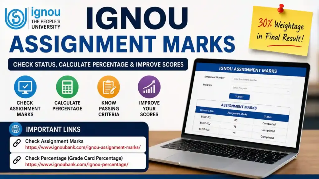 IGNOU Assignment Marks 2026 – Direct Link to Check Marks & Percentage Online 1 IGNOU Assignment Marks 2026 – Direct Link to Check Marks & Percentage Online