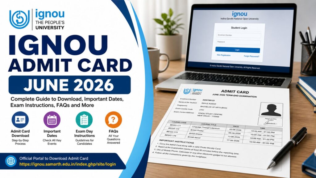 IGNOU Admit Card June 2026: Complete Guide to Download, Important Dates, and Exam Instructions