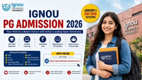 IGNOU PG Admission 2026: Complete Guide for Eligibility, Courses, Fees, Last Date, and Online Application