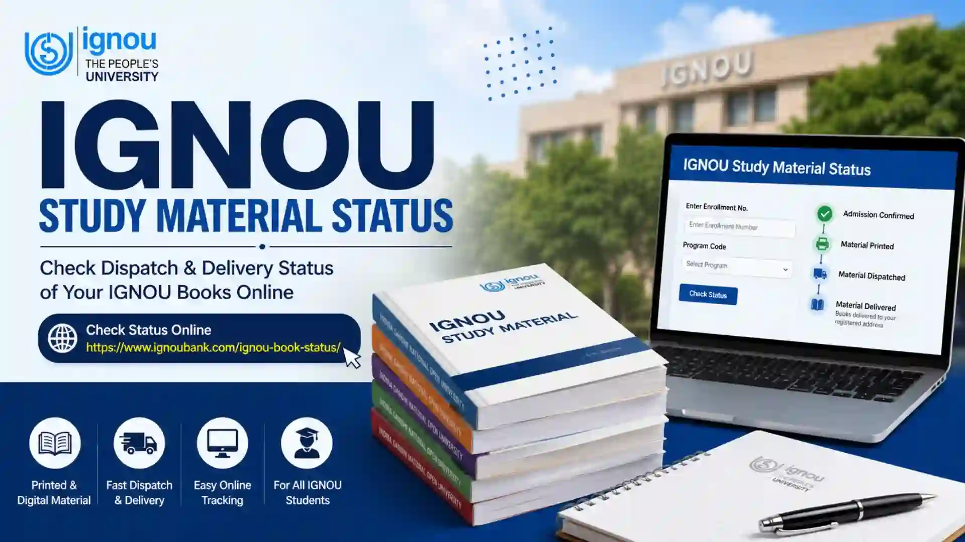 Material Satuts IGNOU Study Material Status 2026: Direct Link